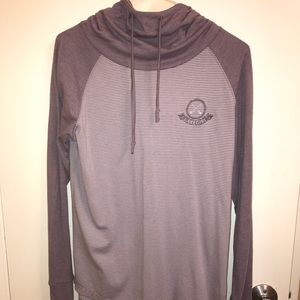 purple striped sweater